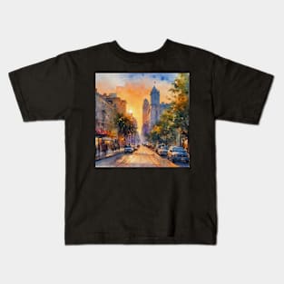 Beautiful Oil Painted Sunrise Kids T-Shirt